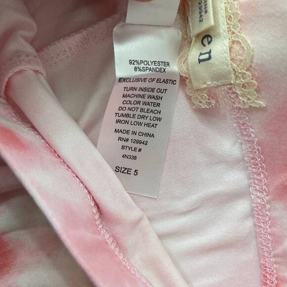 btween Girls Pink Butterfly Sweater Tie Dye Leggings Scrunchie 3 piece Sz 5 NEW - Picture 6 of 13